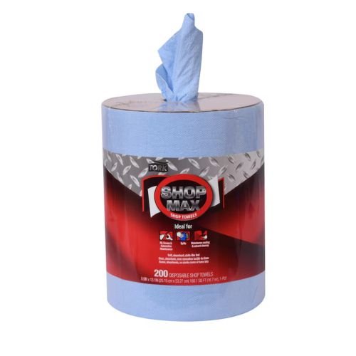 Tork ShopMax 450338 Low Lint Centerfeed Dry Wipe | Case of 2x200 | 1 Ply - 450338 - Eagle National Supply