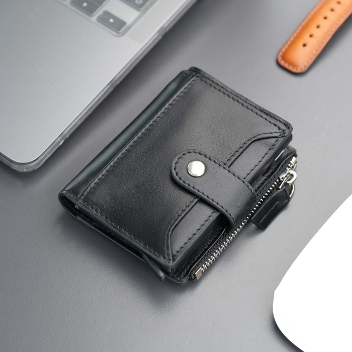 TORONATA Glenrock RFID-Blocking Leather Pop-Up Cardholder Wallet