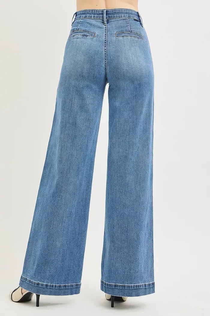 Tummy Control High Rise Wide Leg Jeans