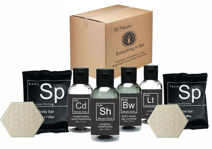Vacation Rental Supplies Manuka Amenity Kit 15 - Branded Amenities by Custom Amenities Inc.