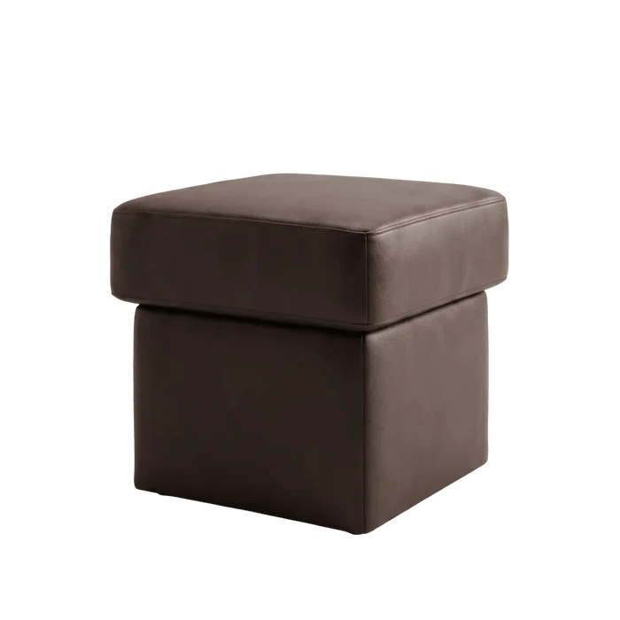 Valerie Brown Leather Footstool - Furniture Instore