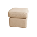 Valerie Cream Leather Footstool - Furniture Instore