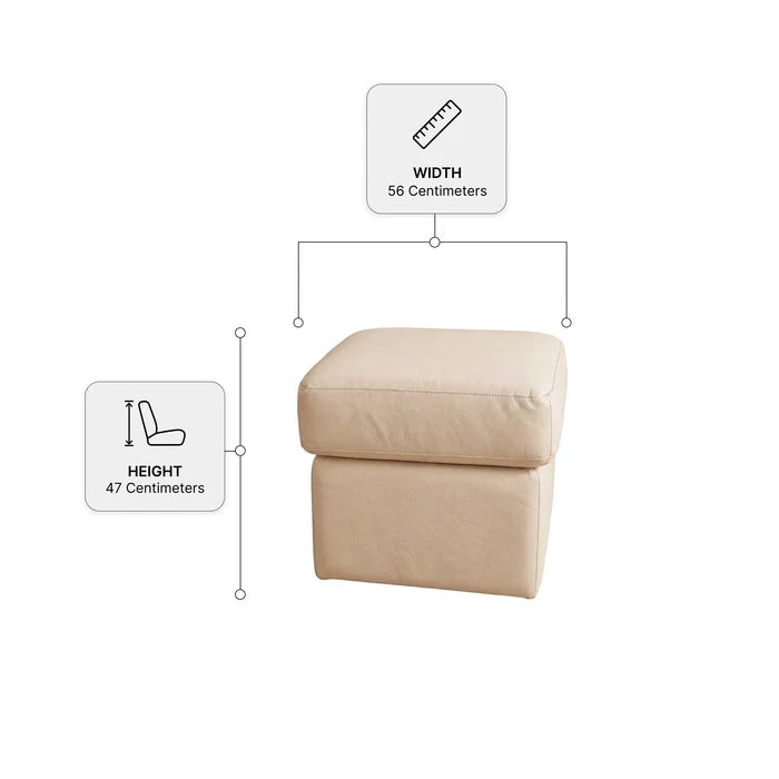 Valerie Cream Leather Footstool