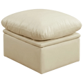 Verona Cream Leather Footstool - Furniture Instore
