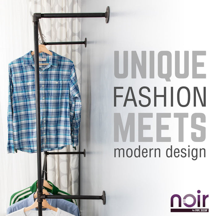 Wall Mounted Double Hung Clothing Rack