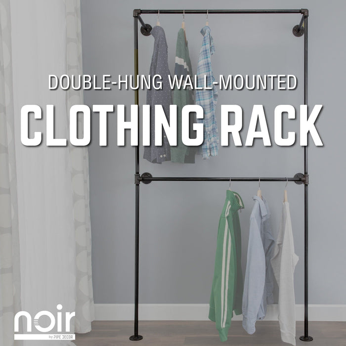 Wall Mounted Double Hung Clothing Rack