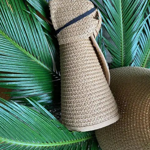 Wide Brim Sun Hat – Lightweight Summer Hat in Tan & Black