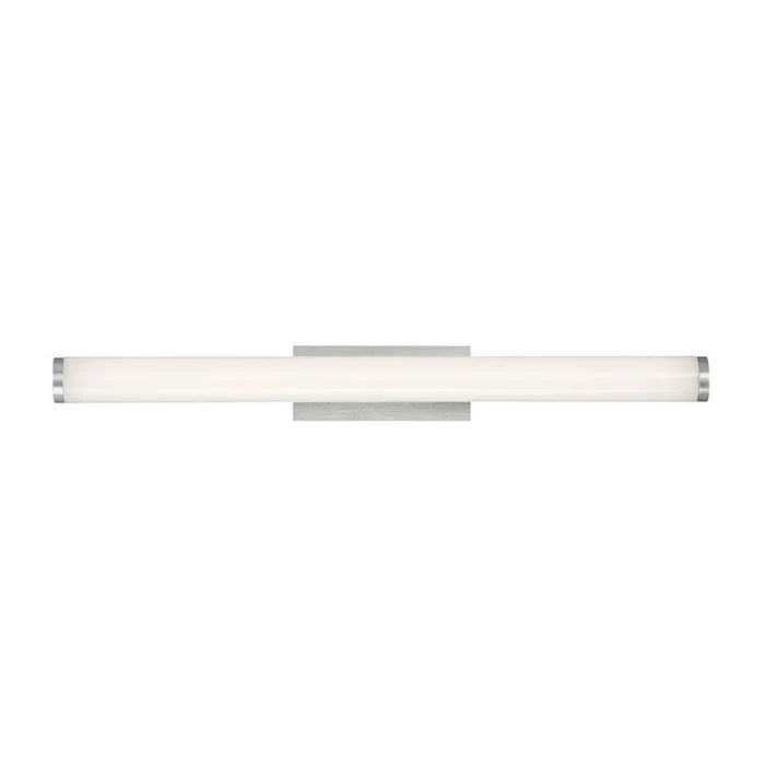 Brushed aluminum finish wall sconce, by Modern Forms, for hallway or living room