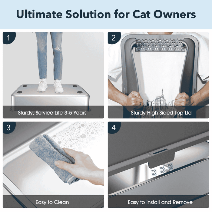 XXL Stainless Steel Cat Litter Box