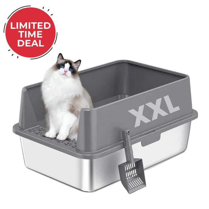 XXL Stainless Steel Cat Litter Box
