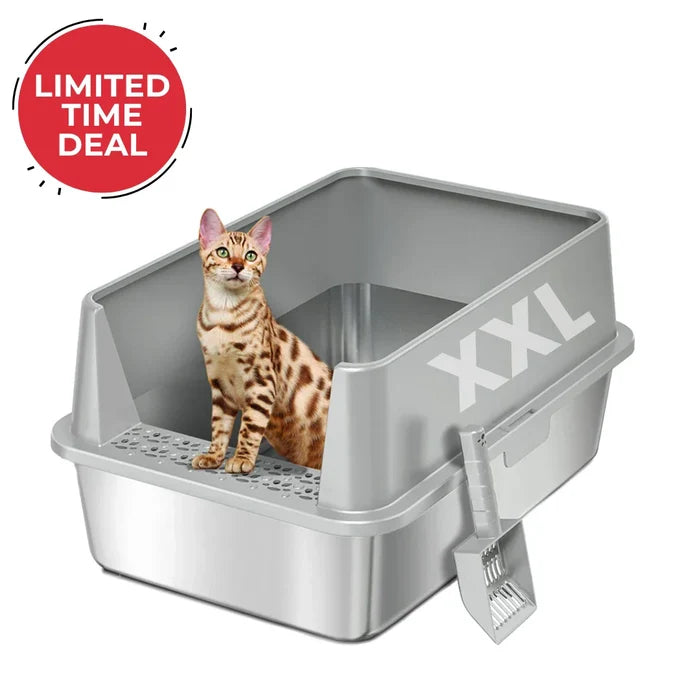 XXL Stainless Steel Cat Litter Box
