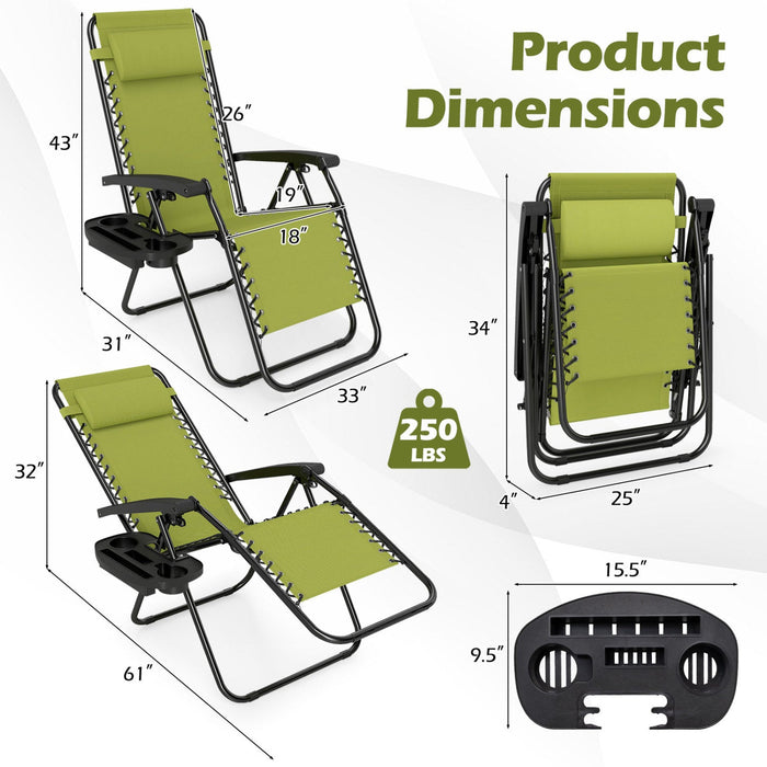 Zero Gravity Lounge Chairs Set of 2